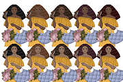 Girl In Hat Clipart | Summer Woman, a Person Illustration by GlamArtZhanna (Thumbnail 4 of 5)