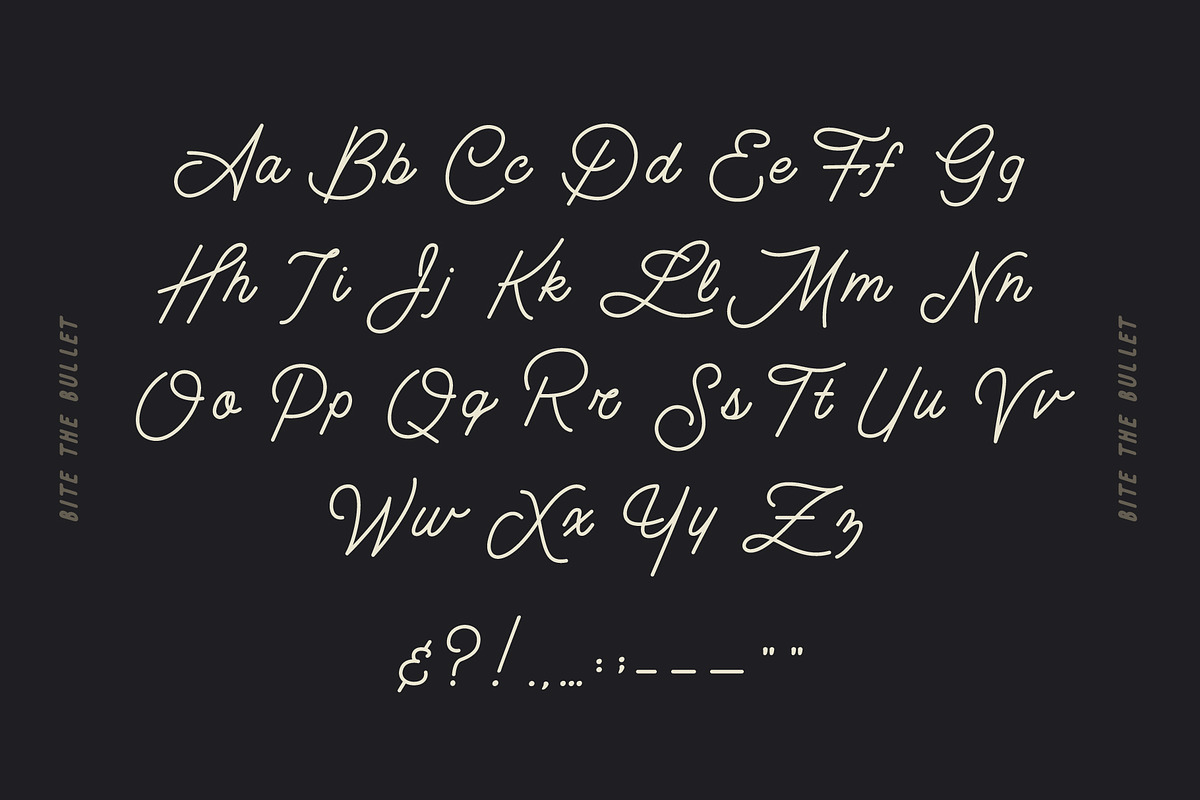 Bite the Bullet Typeface, a Handwritten Font by Yeahright Type (Photo 2 of 3)