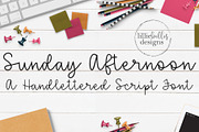 Sunday Afternoon font, a Script Font by lillie belles designs (Thumbnail 1 of 5)
