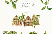 Tropical jungle - watercolor set, a Decorative Illustration by Pamyatka Shop (Thumbnail 13 of 27)