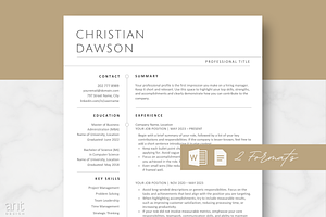 Moderm Resume Template - Christian, a Resume Template by AntDesignStudio