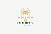 Palm beach logo palm tree sea waves, a Branding & Logo Template by Signatoro (Thumbnail 2 of 3)