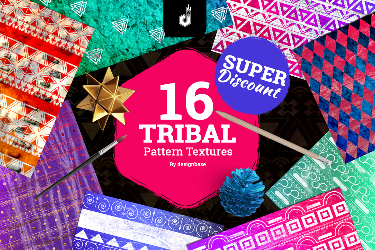 16 Tribal Pattern Pack-Super Discont, a Pattern Graphic by Designbase