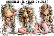 Whimsical Sea Mermaid Clipart, an Illustration by OK Design (Thumbnail 1 of 6)