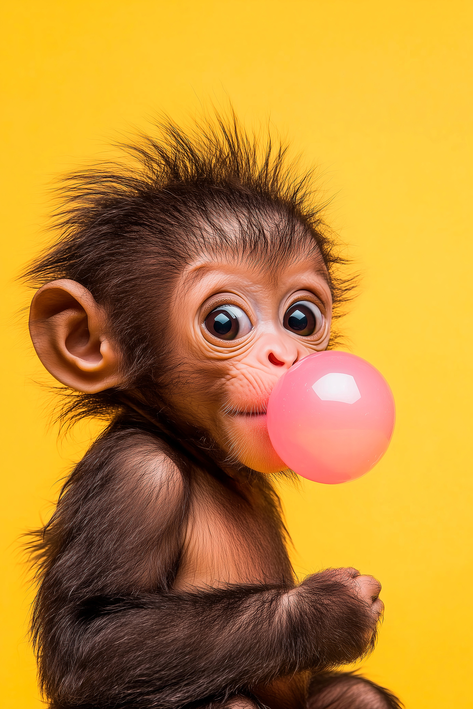 Chimp bubble gum, an Animal Photo by Elles Rijsdijk