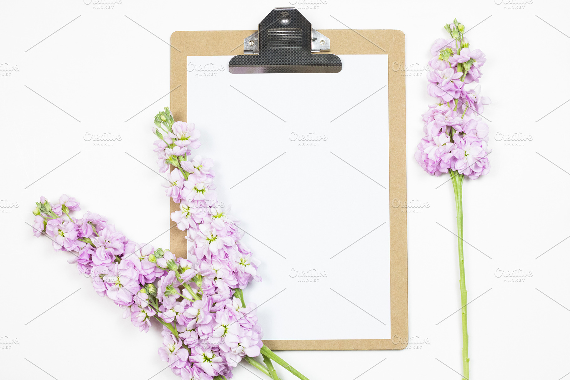 Feminine clipboard flatlay containing flatlay, copy space, and copyspace, an Arts & Entertainment Photo by U + Me Studio