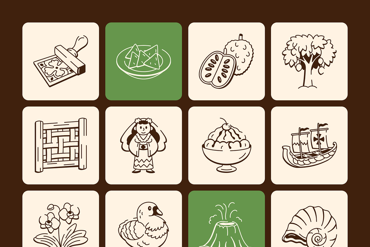 Hawaii Doodle Icon Set, an Outline Icon by Vectors Market (Photo 8 of 8)