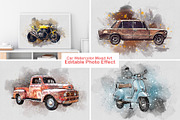 Car Watercolor Art Photo Effect, an Action Add-On by MRI STUDIO (Thumbnail 1 of 15)