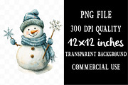 Snowman Winter Clipart, an Illustration by Designking (Thumbnail 4 of 5)