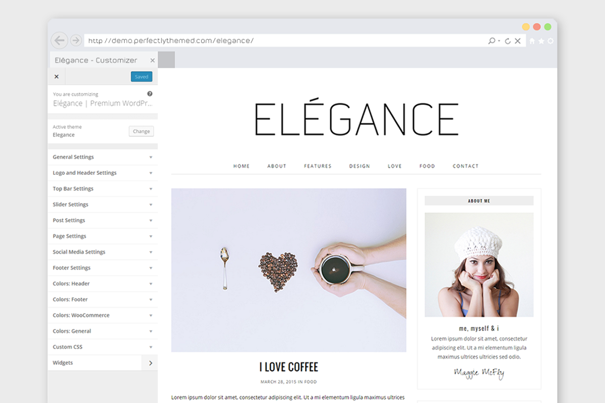 Minimal WordPress Theme Elégance, a WordPress Template by Trendy Themes (Photo 2 of 2)