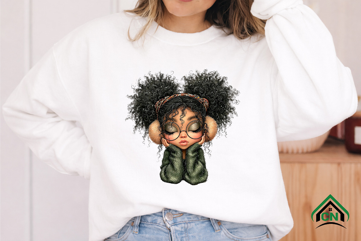 Quirky Grumpy Black Girl Clipart, a Seasonal Illustration by Craft Nest (Photo 7 of 12)