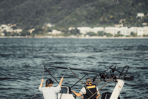Couple on yellow inflatable boat, a Sports & Recreation Photo by SkyNext