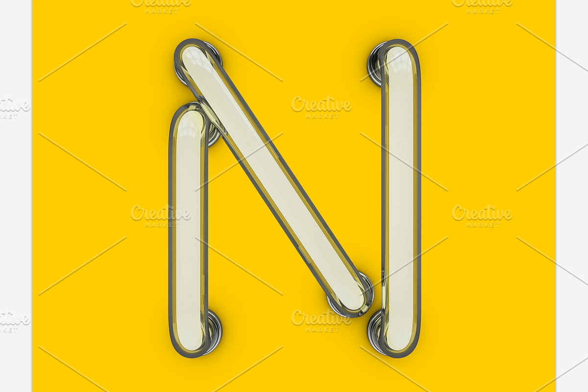 Neon tube font, an Object Graphic by 3D Graphics Shop (Photo 18 of 38)