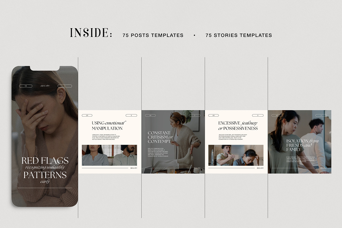 Mental Health Instagram Templates, a Social Media Template by Chewie Co (Photo 11 of 12)