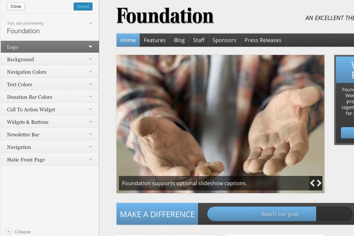 Foundation Nonprofit WordPress Theme, a WordPress Template by Organized Themes (Photo 2 of 4)