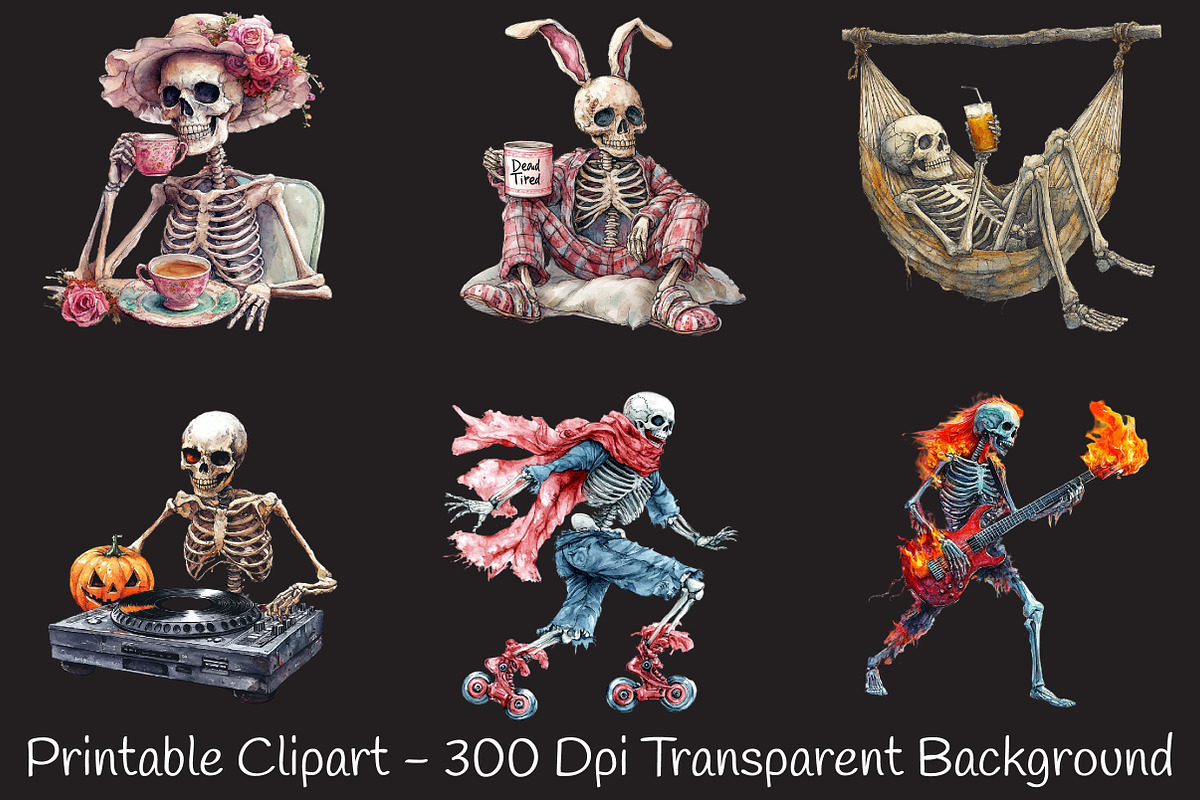 Halloween Funny Skeleton Sublimation, an Illustration by RobertsArt (Photo 3 of 7)