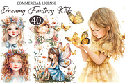 Watercolor Dreamy Fantasy Kids Clipa, an Illustration by designcity5 (Thumbnail 1 of 5)