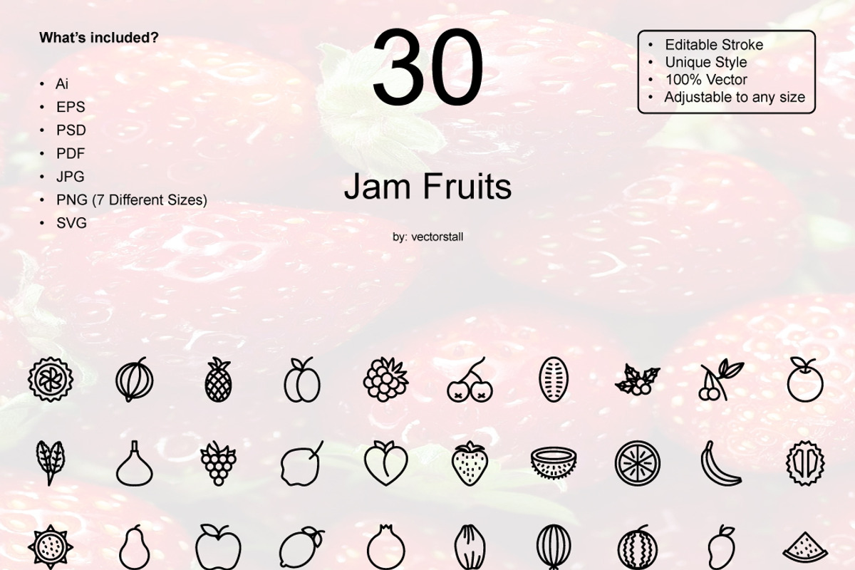 Jam Fruits, an Icon by Vector Stall