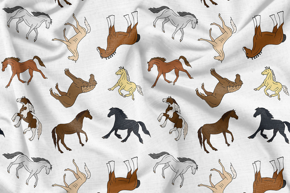 Equestrian seamless patterns set, a Pattern Graphic by Swetsol (Photo 4 of 9)
