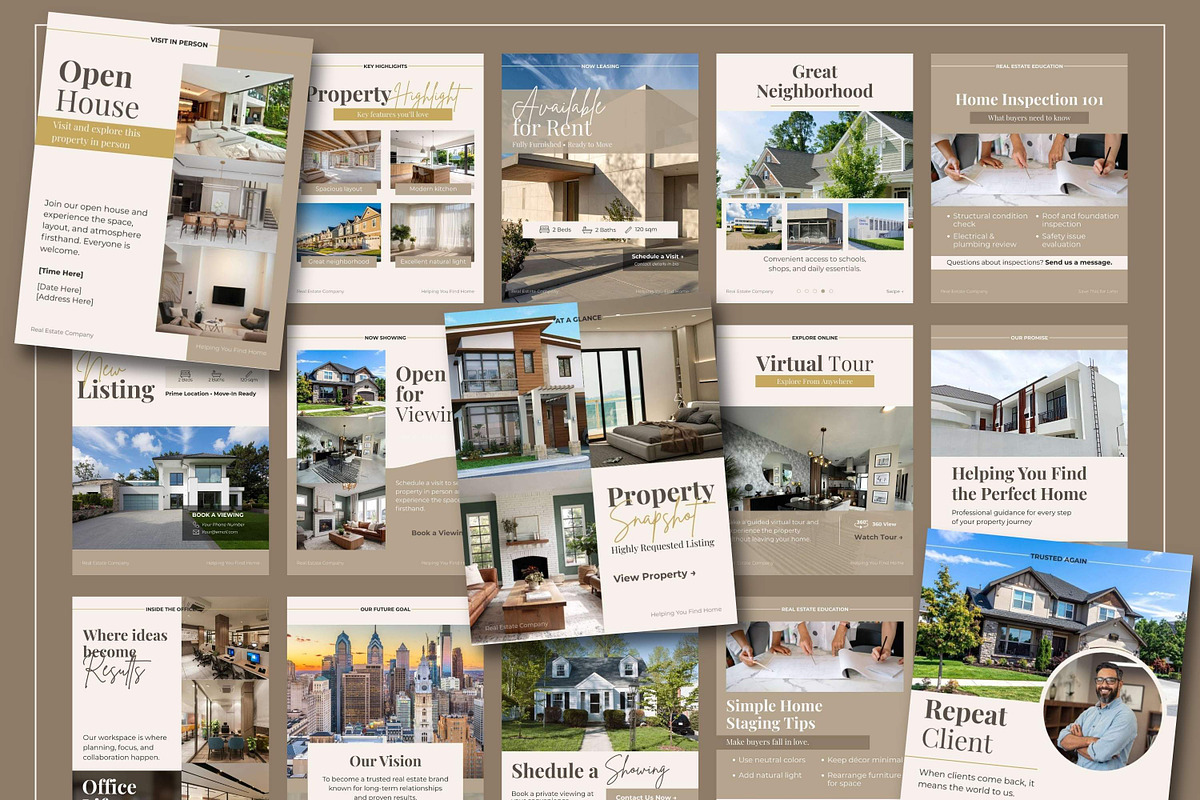 Neutral Real Estate Instagram Bundle, a Social Media Template by Everyday Perfection (Photo 6 of 11)