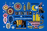 WINTER is coming | graphics set, a Decorative Illustration by Nastya Tkachova (Thumbnail 1 of 6)