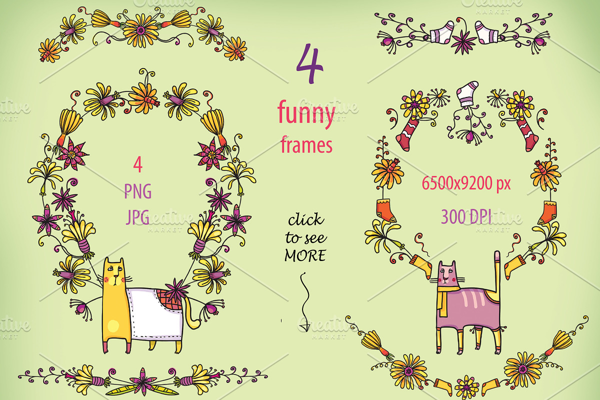 Cats in Socks & Wonder Flowers, an Object Graphic by Zooza Art (Photo 4 of 10)