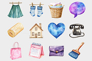 Watercolor Planner Clipart, a Seasonal Illustration by Design Market (Thumbnail 3 of 3)