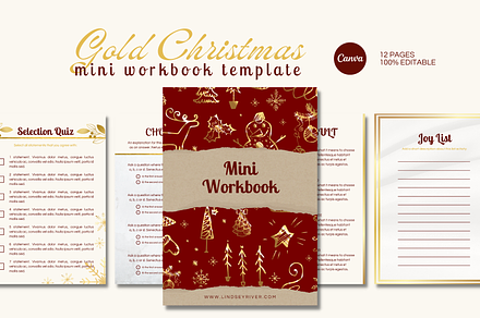 Christmas WORKBOOK CANVA TEMPLATE, a Magazine Template by The Little Lily Studio