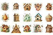Bee House Clipart, an Illustration by Designking (Thumbnail 2 of 5)