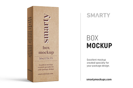 Box mockup 50x135x35