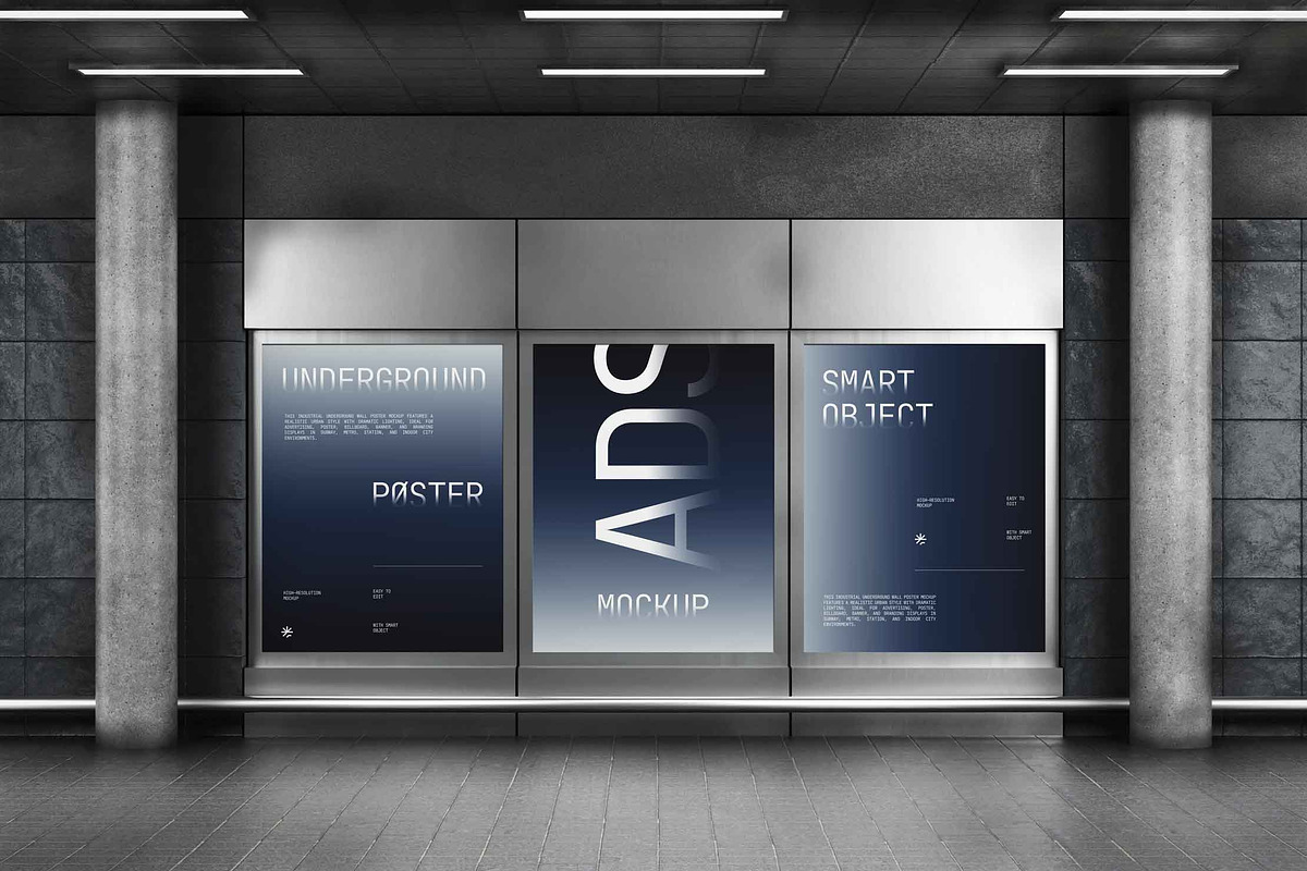 Underground Advertising Wall Poster, an Advertising Mockup by fakhroo (Photo 2 of 2)