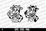 Mascot of a cheerful cow, an Animal Illustration by Vectorhight (Thumbnail 2 of 3)