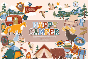 HAPPY CAMPER, a Pattern Graphic by MSNTY STUDIOX