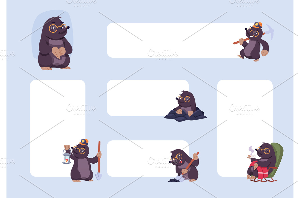 Mole banners. vector web banners, an Animal Illustration by Onyx
