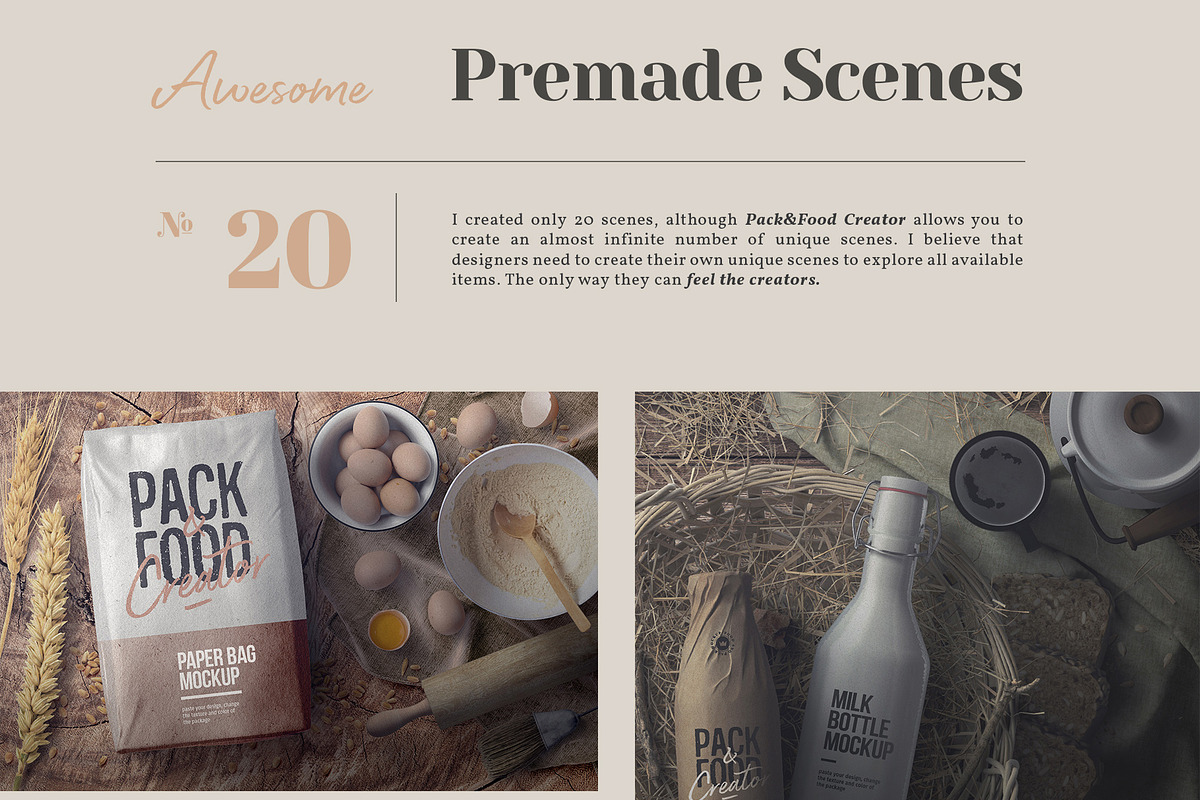 PACK&FOOD Creator - top view, a Packaging Mockup by Creatoom (Photo 2 of 10)