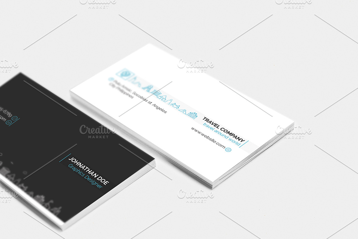 Clean Travel Business Card, a Graphic by Awns Creators (Photo 4 of 5)