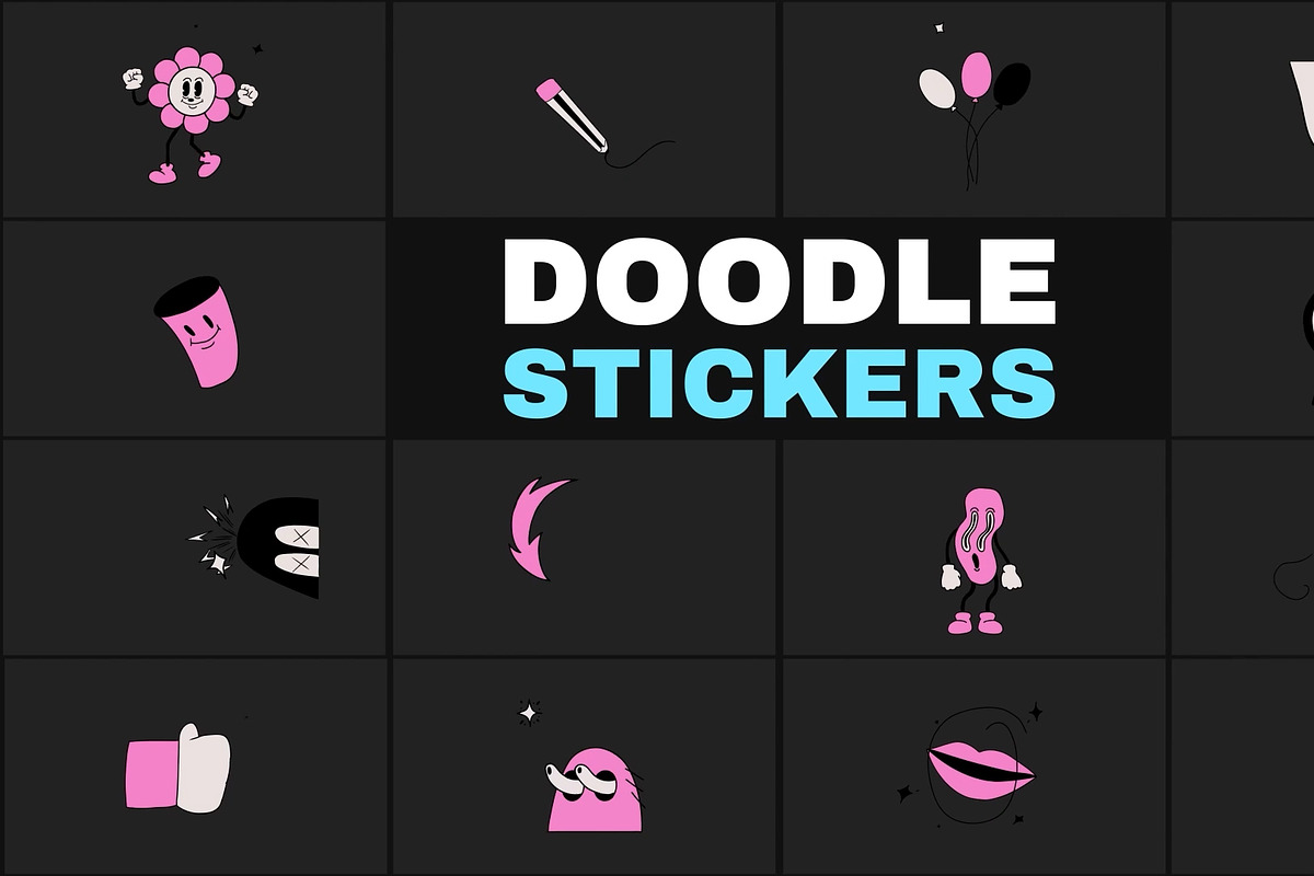Doodle Stickers | Motion Graphics, a Graphic by FlashFXbox (Photo 1 of 2)