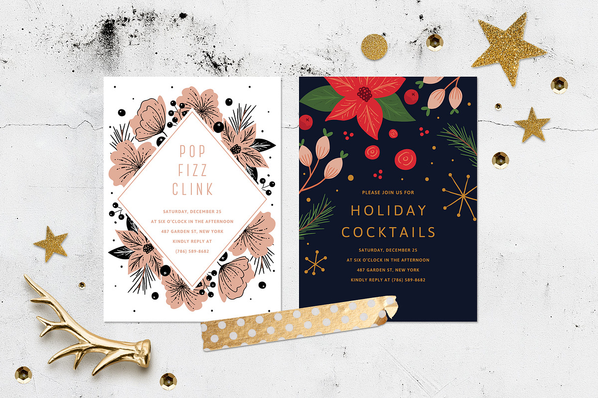 HOLIDAY PARTY TEMPLATES, an Invitation Template by Pixejoo (Photo 2 of 6)