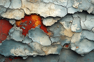 Textured wall surface showing layers, a Photo by Tanuart
