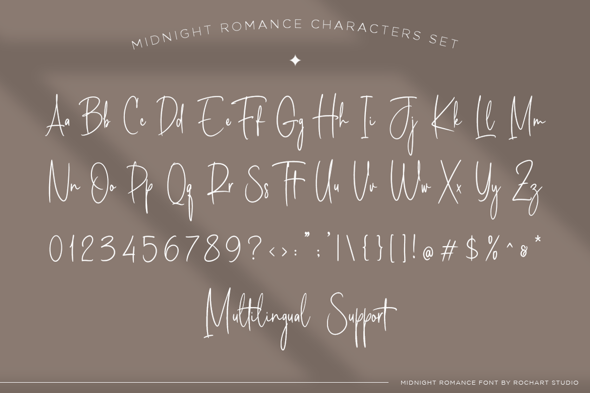 Handwritten Font | Midnight Romance, a Script Font by Rochart (Photo 6 of 7)