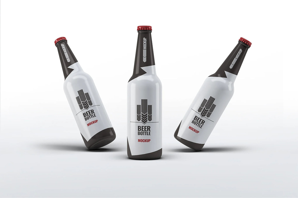 Beer Bottle Mock-Up, a Product Mockup by DesignRushMarket (Photo 3 of 6)