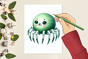 Green & White Halloween Clipart, a Graphic by designcity5 (Thumbnail 5 of 5)