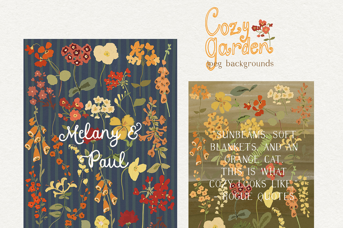 Fall Floral Backgrounds & Overlays, a Decorative Illustration by whiteheartdesign (Photo 2 of 19)
