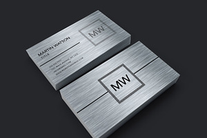Metal finish silver business card