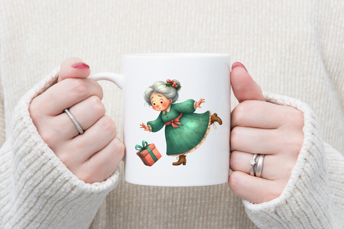 Funny Old Lady Christmas Sublimation, an Illustration by designcity5 (Photo 4 of 5)