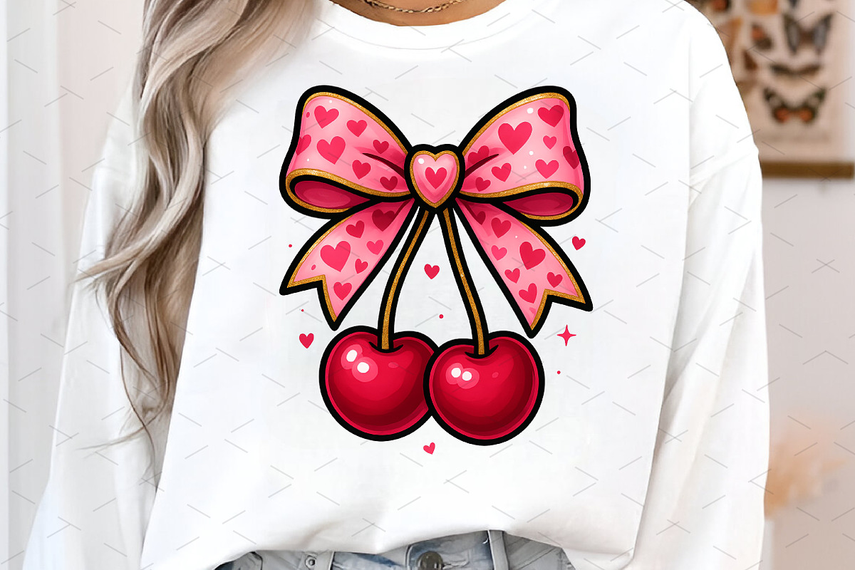 Cherry Love Valentine Coquette Heart, an Illustration by Libby Wishes (Photo 2 of 7)