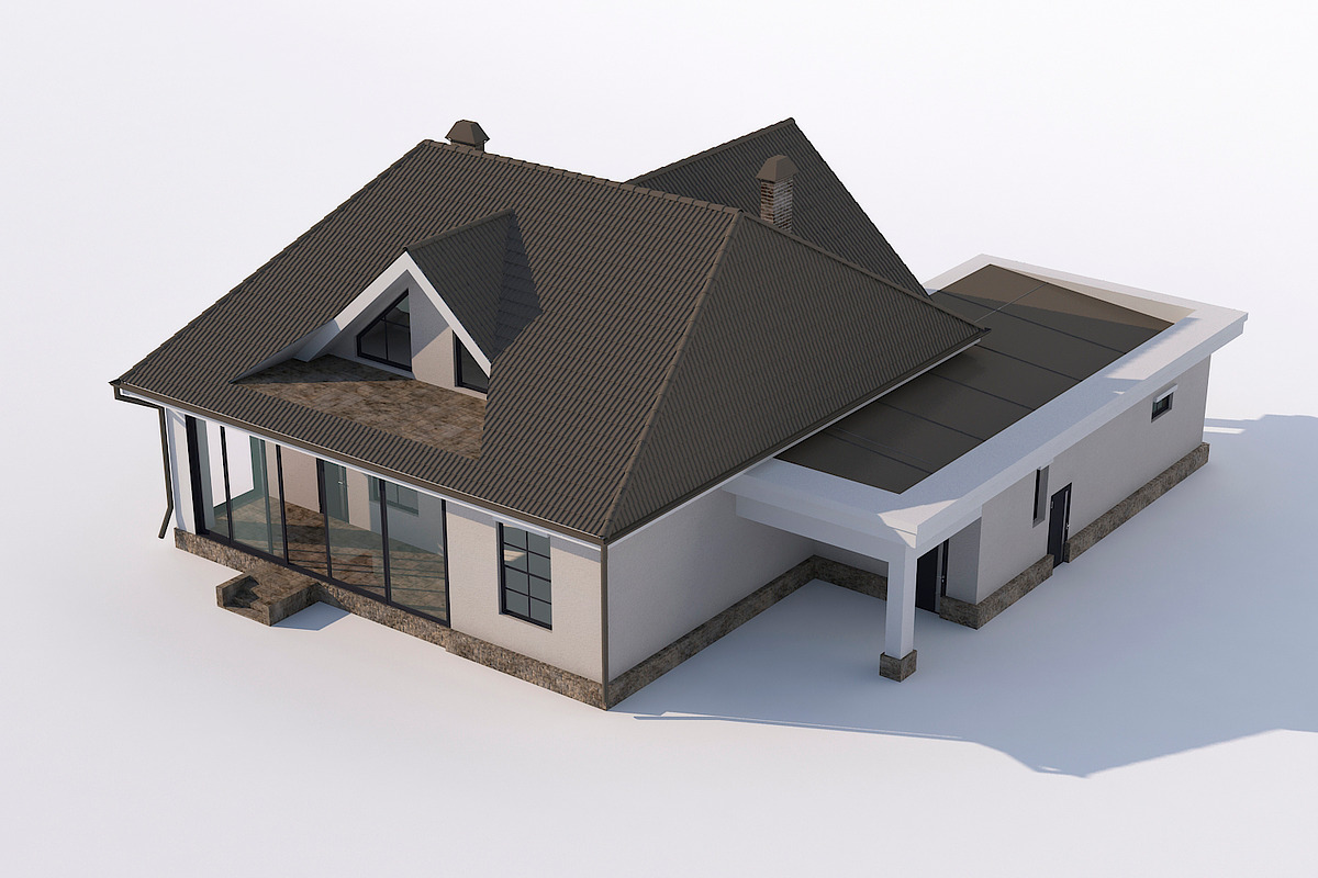 House with attic, an Architecture 3D Model by profdesign (Photo 13 of 18)