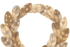 Feather wreath isolated on transpare, an Illustration by Dvoevnore photos