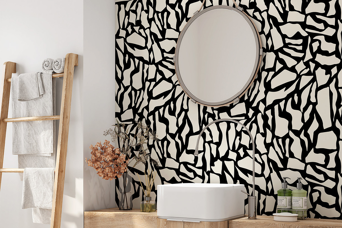 Abstract White Rock Shapes, a Wallpaper Graphic by MalyskaStudio (Photo 4 of 6)