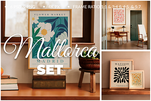 Mockups For Poster Set Mallorca 6PSD